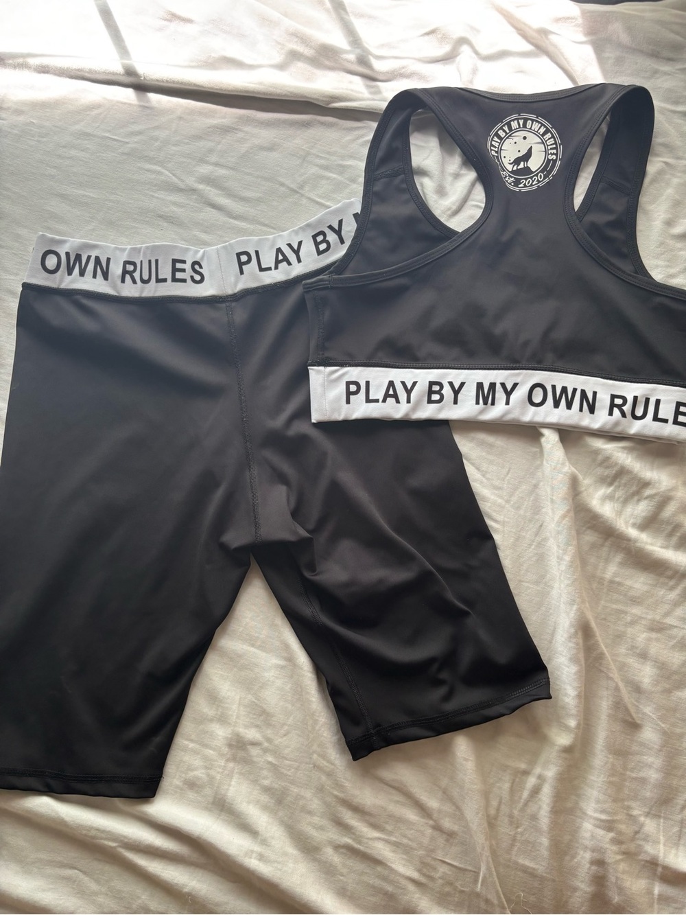 Play By My Own Rules Black Sports Bra & Biker Shorts Set - Picture 4 of 6